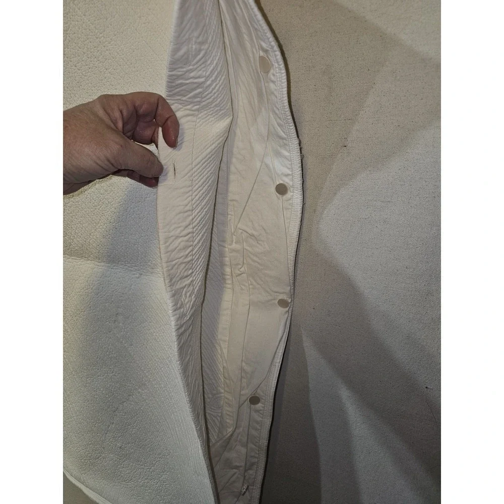 Lauren Ralph Lauren White Quilted Atandard Pillow Sham Set Button Closure